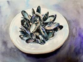 A bowl of mussels